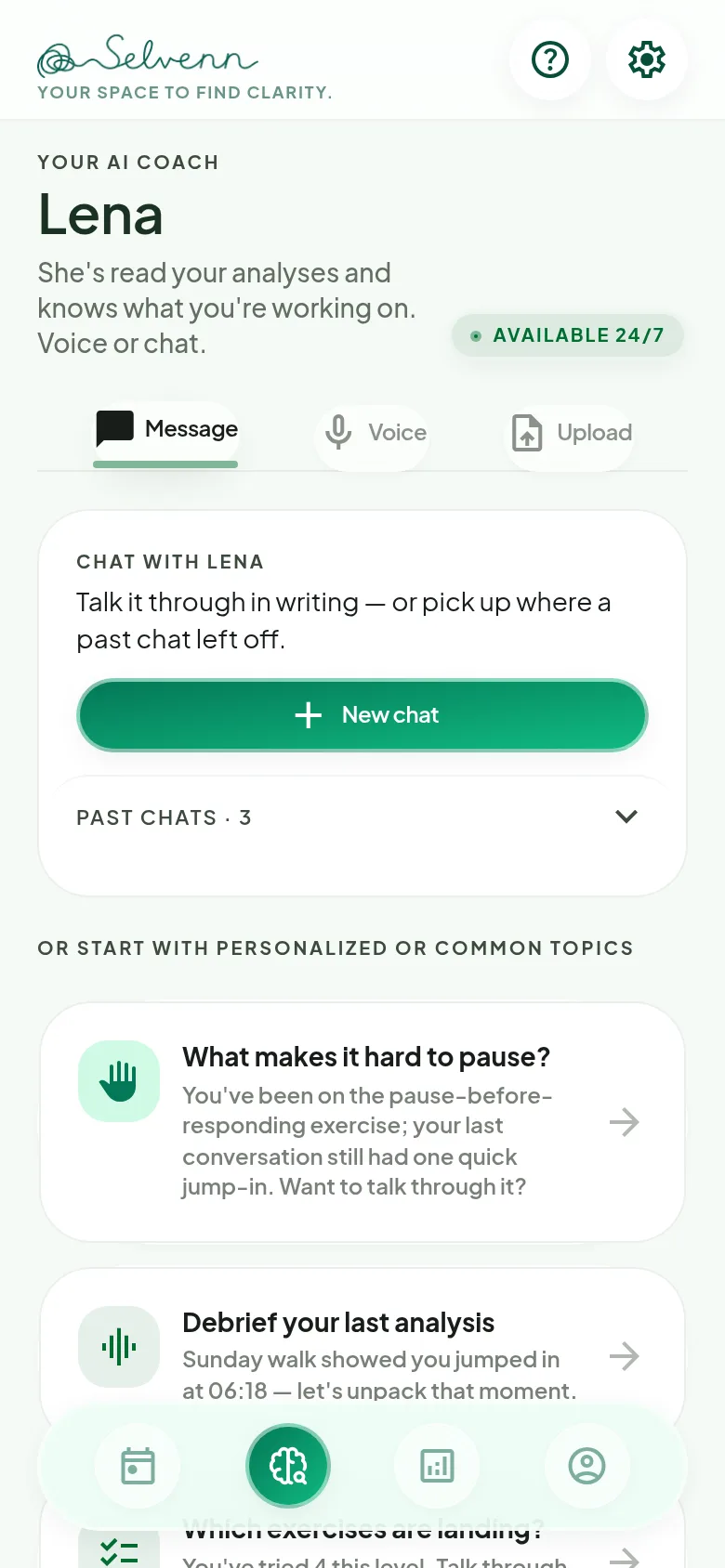 Chat with Lena, the AI coach